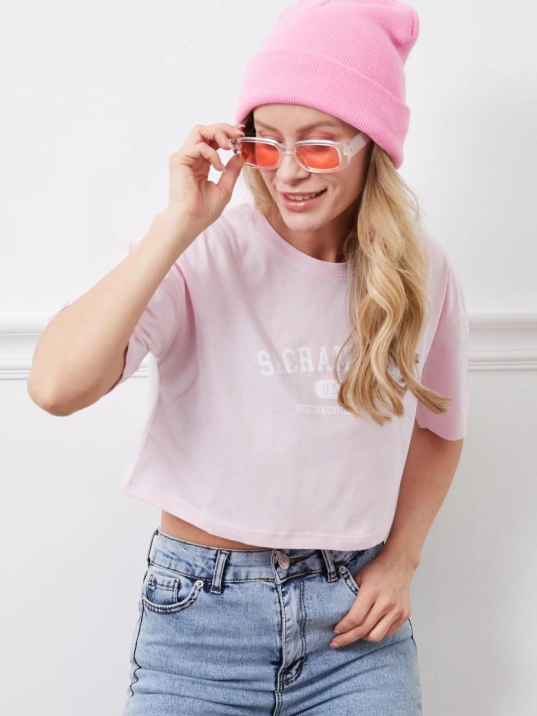 Baskılı Crop tişört Baskılı Crop tişört