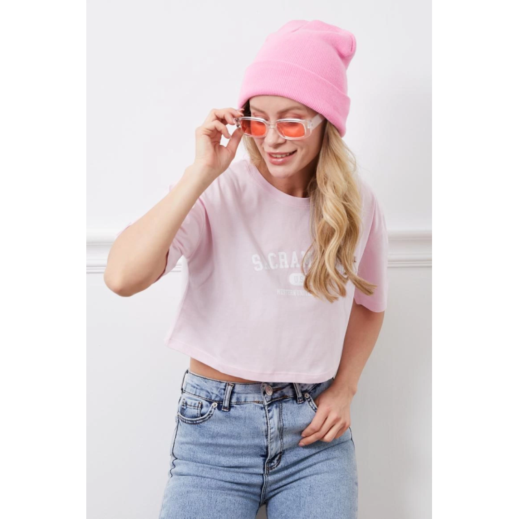 Baskılı Crop tişört Baskılı Crop tişört