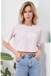 Baskılı Crop Tişört