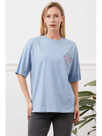 Baskılı tişört mavi Baskılı tişört mavi