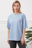 Baskılı Tişört Mavi