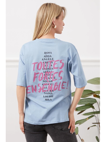 Baskılı tişört mavi Baskılı tişört mavi