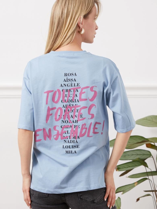 Baskılı tişört mavi Baskılı tişört mavi