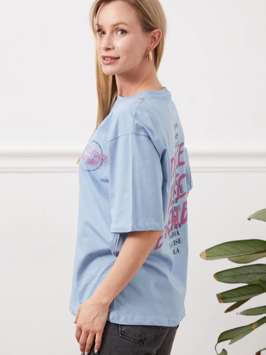 Baskılı tişört mavi Baskılı tişört mavi