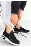 Belan Siyah Triko Bağcıklı Spor Ayakkabı