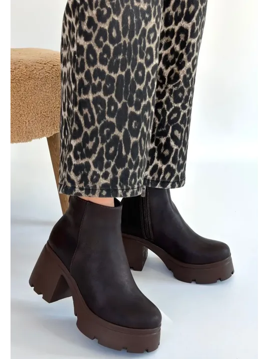 Belay Acı Kahve Nubuk Topuklu Bot