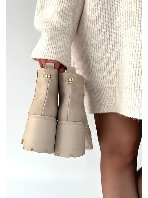 Belay Bej Nubuk Topuklu Bot