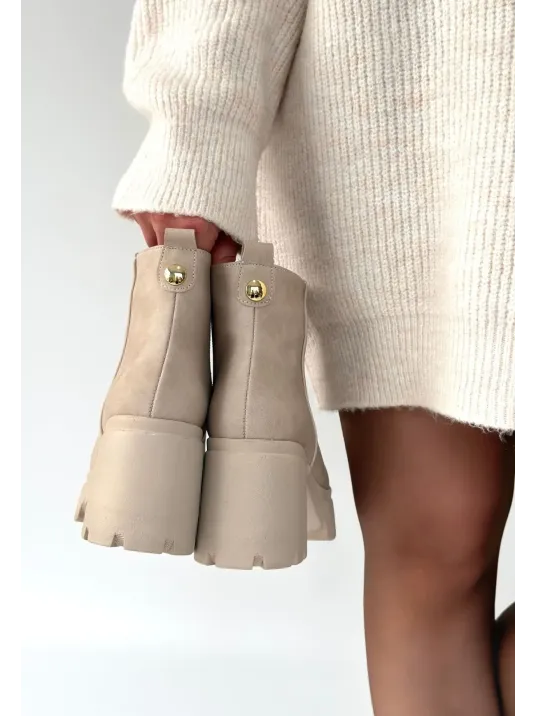 Belay Bej Nubuk Topuklu Bot