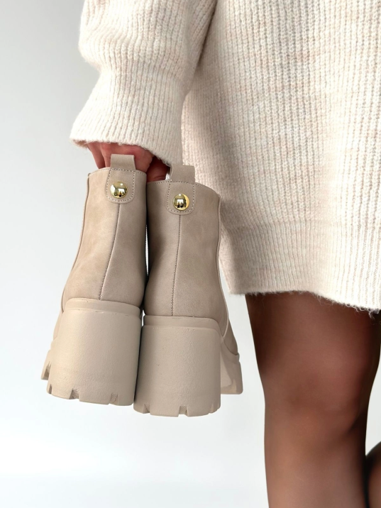 Belay Bej Nubuk Topuklu Bot