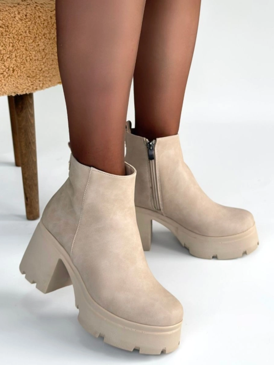 Belay Bej Nubuk Topuklu Bot