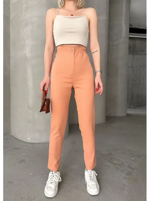 Beli Lastikli Karamel Pantolon