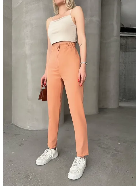 Beli Lastikli Karamel Pantolon