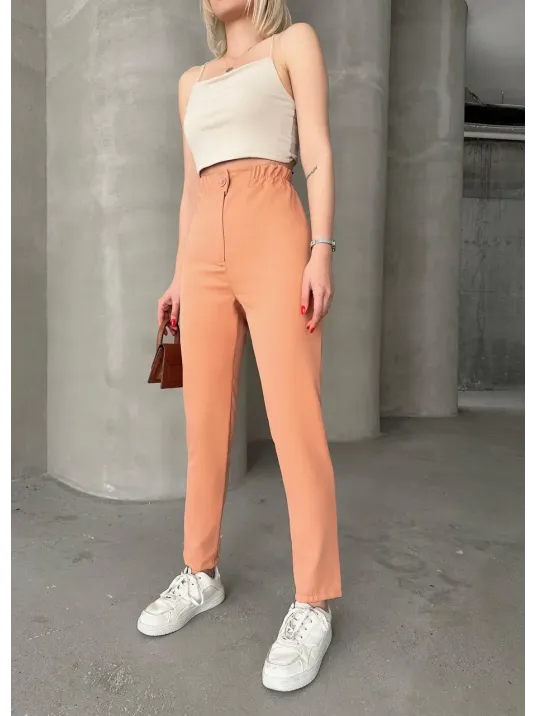 Beli Lastikli Karamel Pantolon