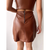 Beş düğmeli oval deri etek kahve h240068 Beş düğmeli oval deri etek kahve h240068