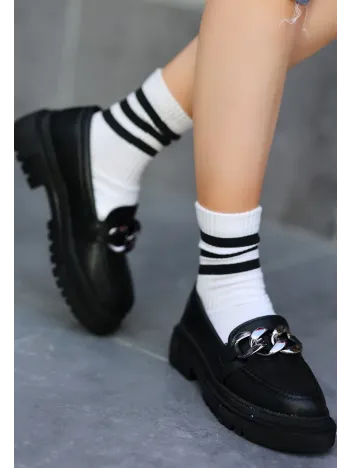 Biga Siyah Cilt  Ayakkabı