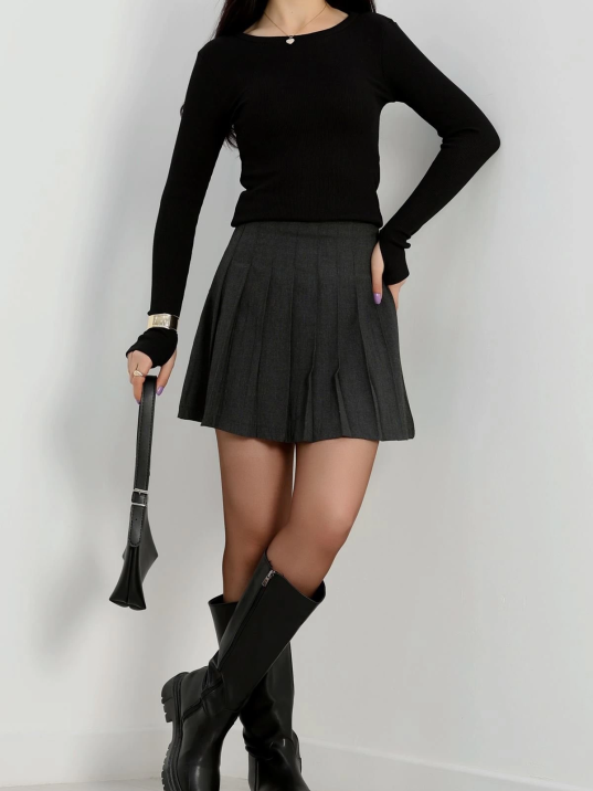 Bisiklet Yaka Parmak Geçmeli Kaşkorse bluz siyah a3829 Bisiklet Yaka Parmak Geçmeli Kaşkorse bluz siyah a3829