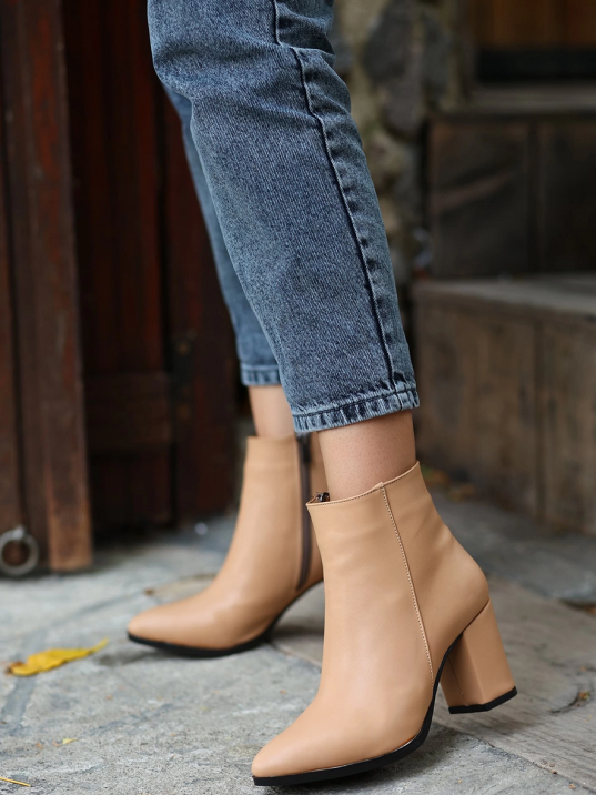 Biya Krem Cilt Topuklu Bot Biya Krem Cilt Topuklu Bot