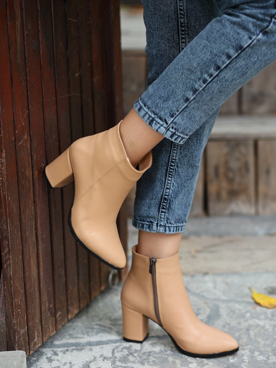 Biya Krem Cilt Topuklu Bot Biya Krem Cilt Topuklu Bot