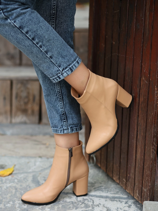 Biya Krem Cilt Topuklu Bot Biya Krem Cilt Topuklu Bot