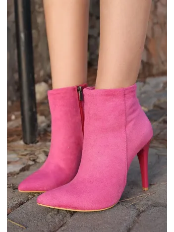 Blan Fuşya Süet Topuklu Bot