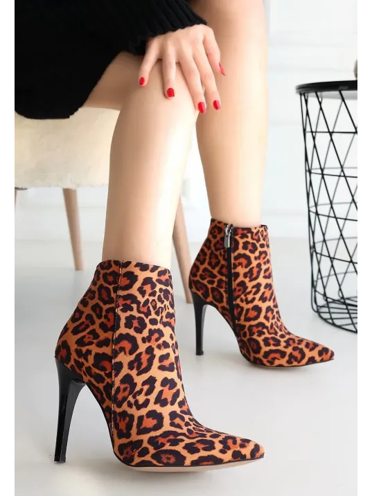 Blan Zebra Saten Topuklu Bot Blan Zebra Saten Topuklu Bot