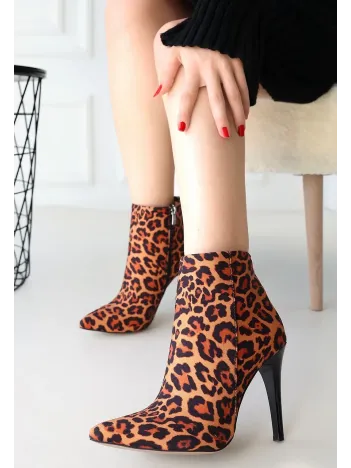 Blan Zebra Saten Topuklu Bot Blan Zebra Saten Topuklu Bot