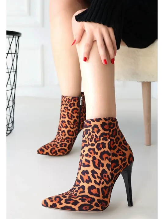 Blan Zebra Saten Topuklu Bot Blan Zebra Saten Topuklu Bot