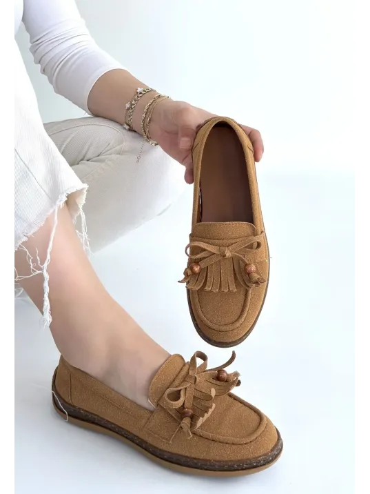 Boriy Taba Deri Tozu Süet Babet Ayakkabı Boriy Taba Deri Tozu Süet Babet Ayakkabı