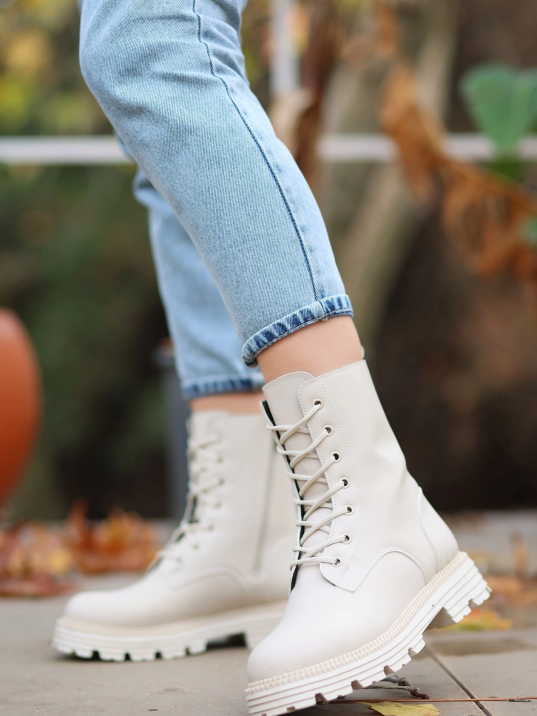 Bria Bej Cilt Bağcıklı Bot Bria Bej Cilt Bağcıklı Bot