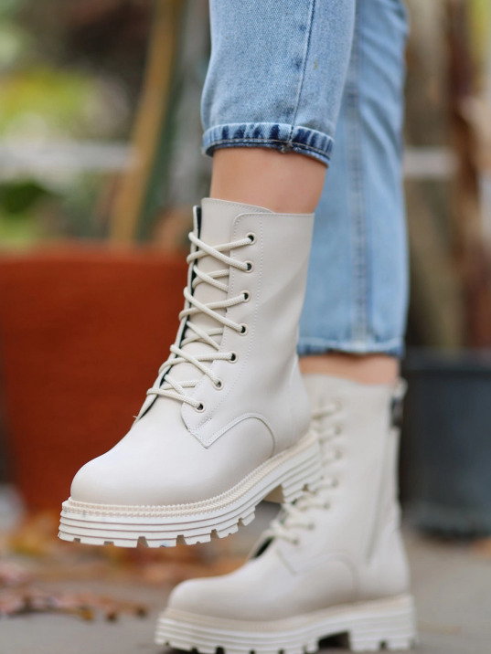 Bria Bej Cilt Bağcıklı Bot Bria Bej Cilt Bağcıklı Bot