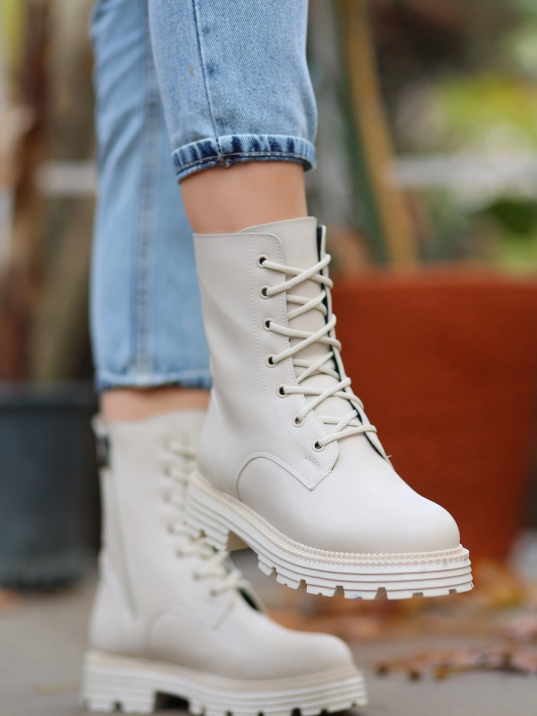 Bria Bej Cilt Bağcıklı Bot Bria Bej Cilt Bağcıklı Bot