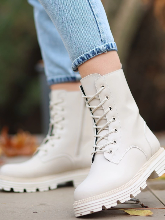 Bria Bej Cilt Bağcıklı Bot Bria Bej Cilt Bağcıklı Bot