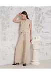 Broşlu Yelek Pantolon Takım Bej S255821