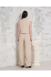 Broşlu Yelek Pantolon Takım Bej S255821