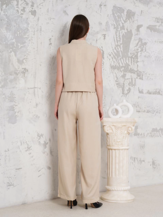 Broşlu yelek pantolon takım bej s255821 Broşlu yelek pantolon takım bej s255821