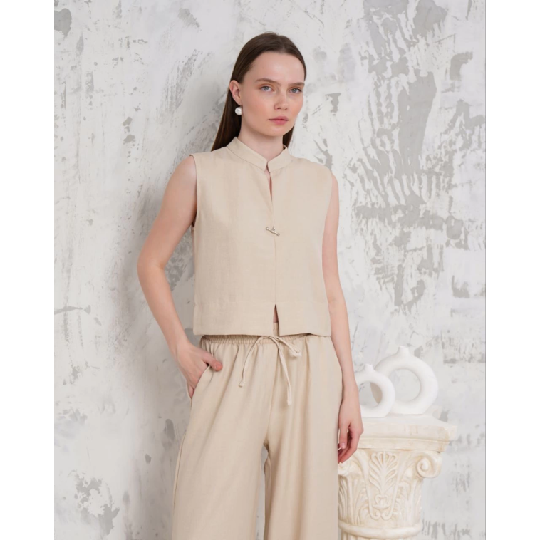 Broşlu yelek pantolon takım bej s255821 Broşlu yelek pantolon takım bej s255821