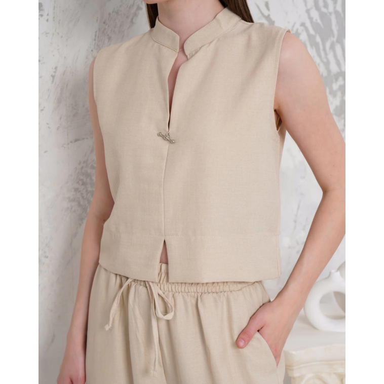 Broşlu yelek pantolon takım bej s255821 Broşlu yelek pantolon takım bej s255821
