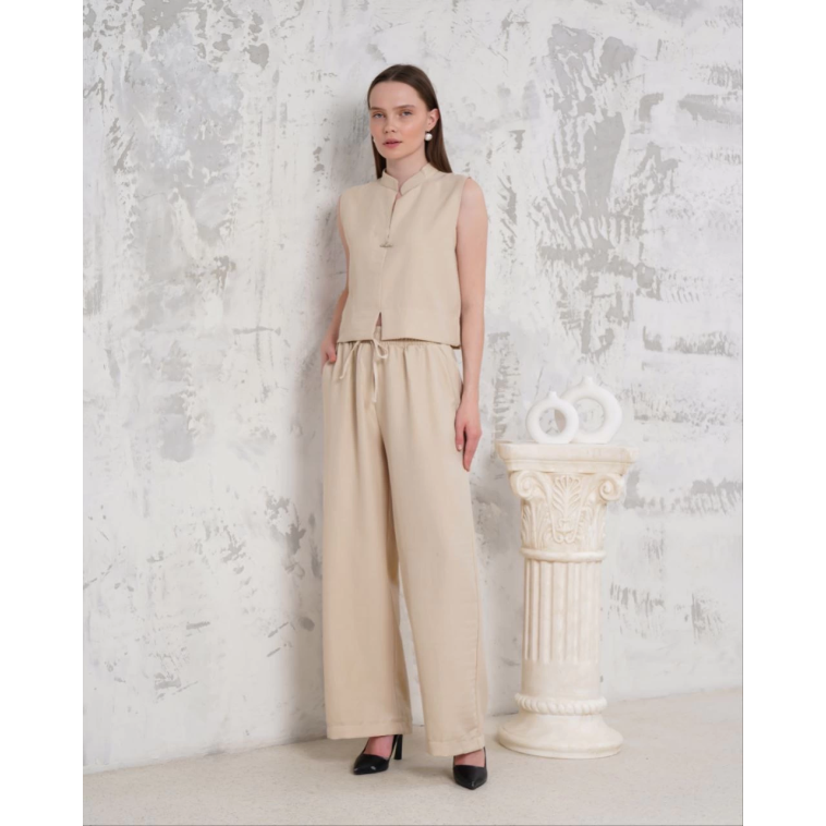 Broşlu yelek pantolon takım bej s255821 Broşlu yelek pantolon takım bej s255821