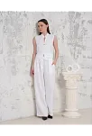 Broşlu Yelek Pantolon Takım Beyaz S255821