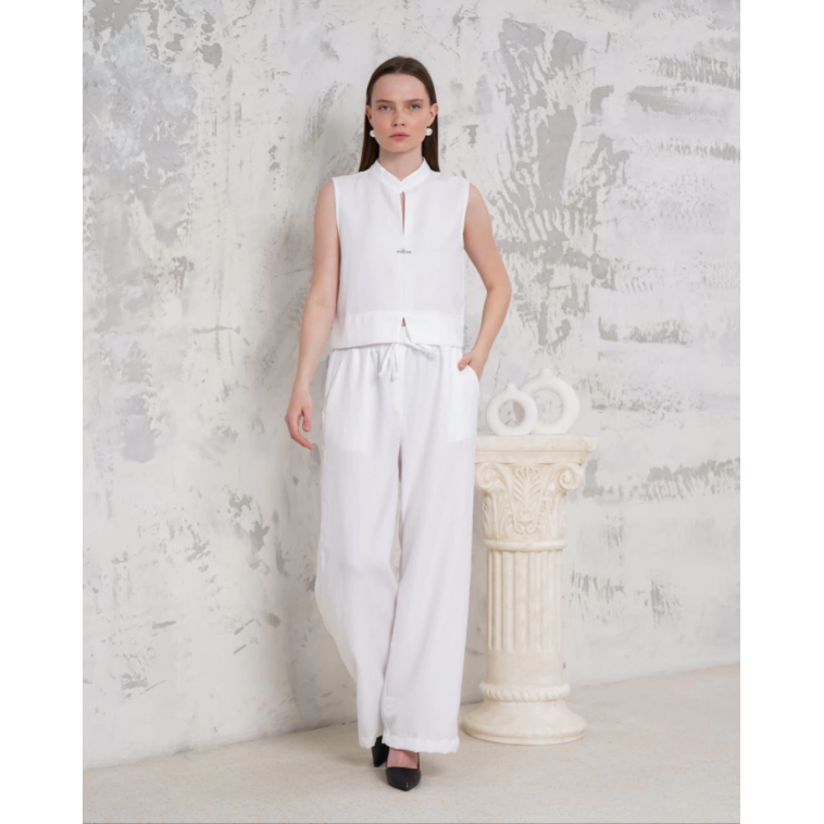 Broşlu yelek pantolon takım beyaz s255821 Broşlu yelek pantolon takım beyaz s255821