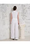 Broşlu Yelek Pantolon Takım Beyaz S255821