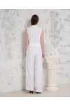 Broşlu Yelek Pantolon Takım Beyaz S255821