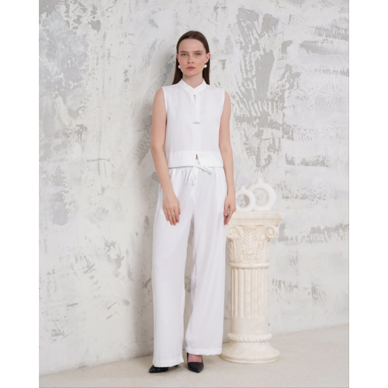 Broşlu yelek pantolon takım beyaz s255821 Broşlu yelek pantolon takım beyaz s255821