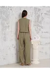 Broşlu Yelek Pantolon Takım Haki S255821