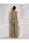Broşlu Yelek Pantolon Takım Haki S255821