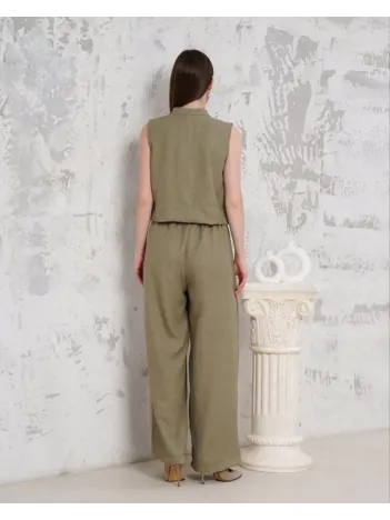 Broşlu Yelek Pantolon Takım Haki S255821
