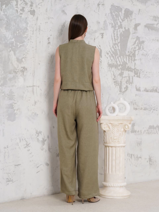 Broşlu yelek pantolon takım haki s255821 Broşlu yelek pantolon takım haki s255821