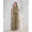 Broşlu yelek pantolon takım haki s255821