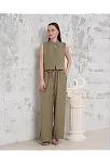 Broşlu Yelek Pantolon Takım Haki S255821