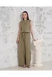 Broşlu Yelek Pantolon Takım Haki S255821